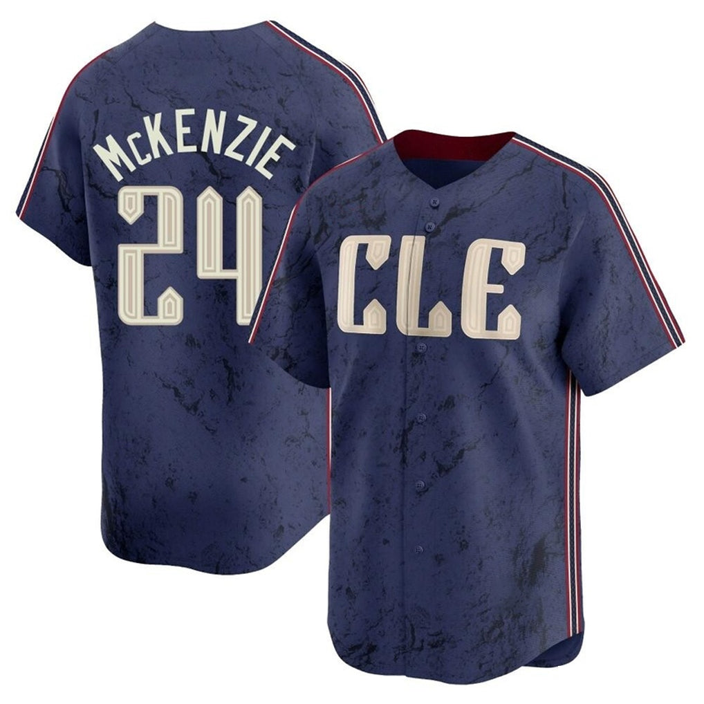Kooe C.Guardians #24 Triston McKenzie Player Navy City Connect Limited Home Stitched Jerseys