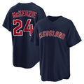Kooe C.Guardians #24 Triston McKenzie Player Navy Game Home Stitched Jerseys