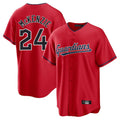 Kooe C.Guardians #24 Triston McKenzie Player Red Home Game Stitched Jerseys