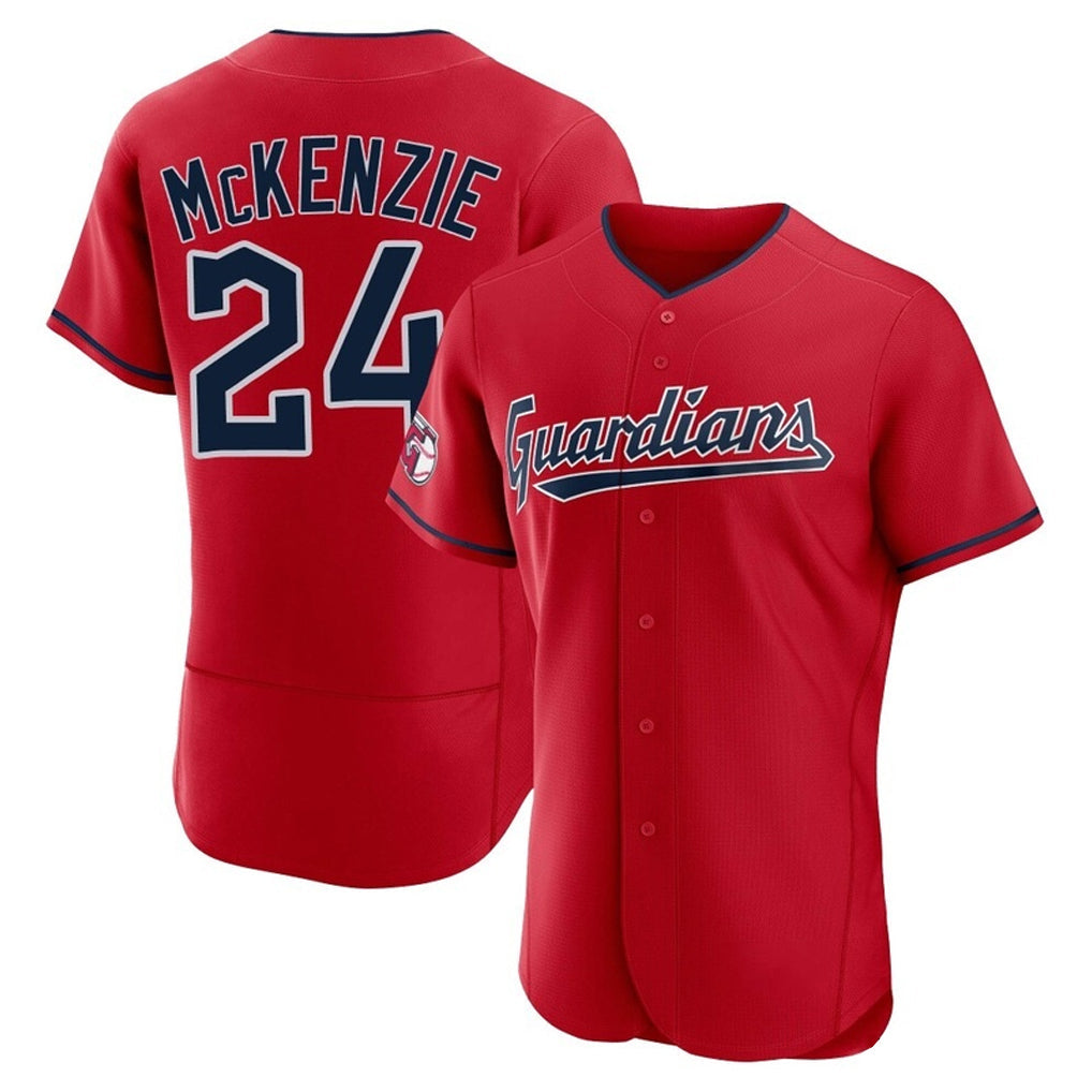 Kooe C.Guardians #24 Triston McKenzie Player Red Limited Elite Home Stitched Jerseys