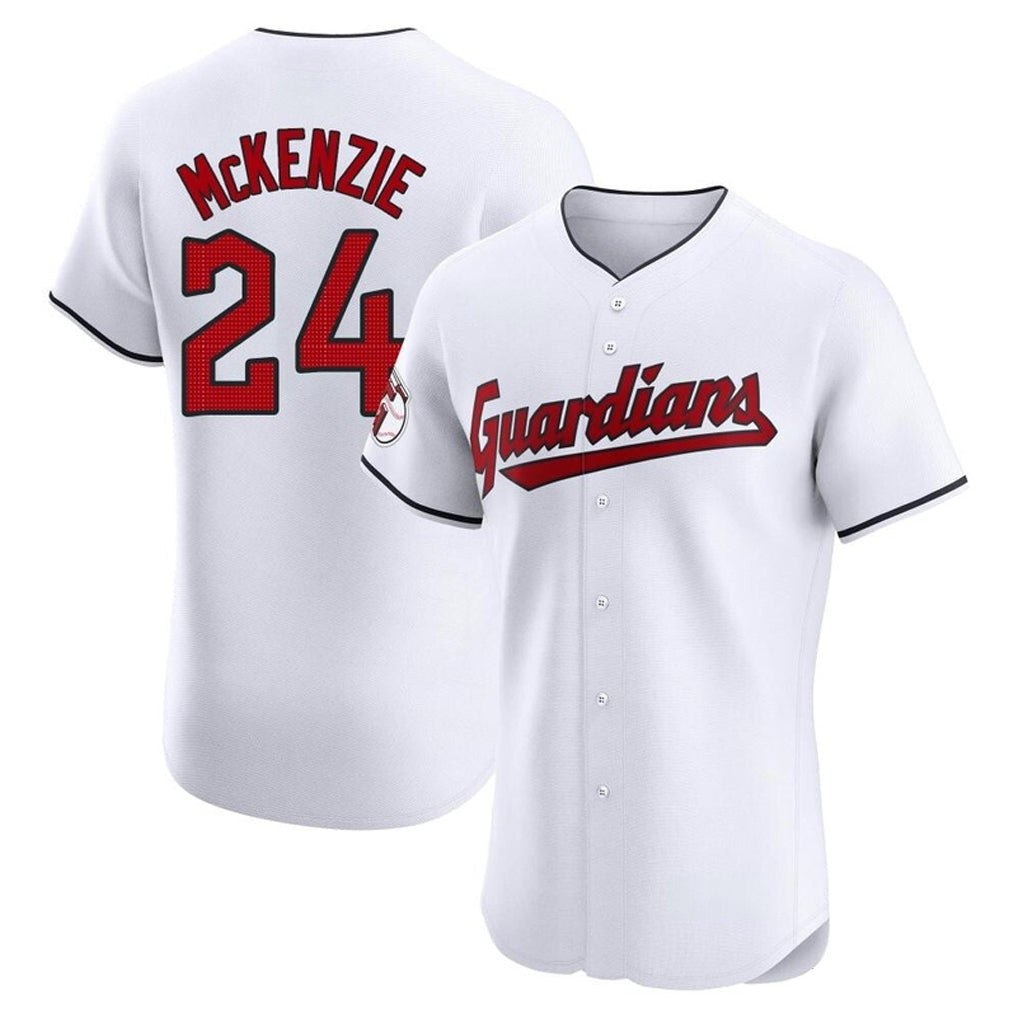 Kooe C.Guardians #24 Triston McKenzie Player White Limited Elite Home Stitched Jerseys