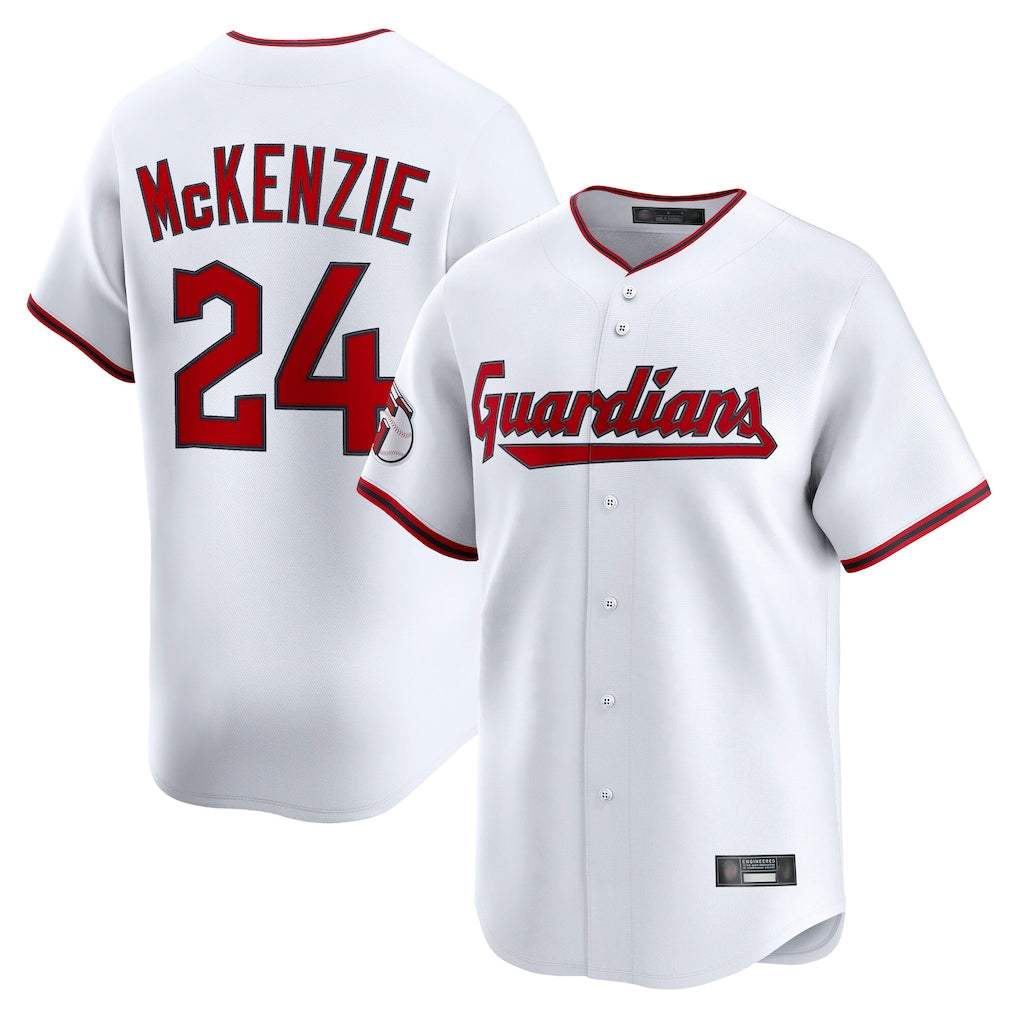Kooe C.Guardians #24 Triston McKenzie Player White Limited Home Game Stitched Jerseys