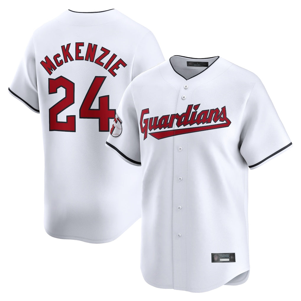 Kooe C.Guardians #24 Triston McKenzie Player White Limited Home Stitched Jerseys