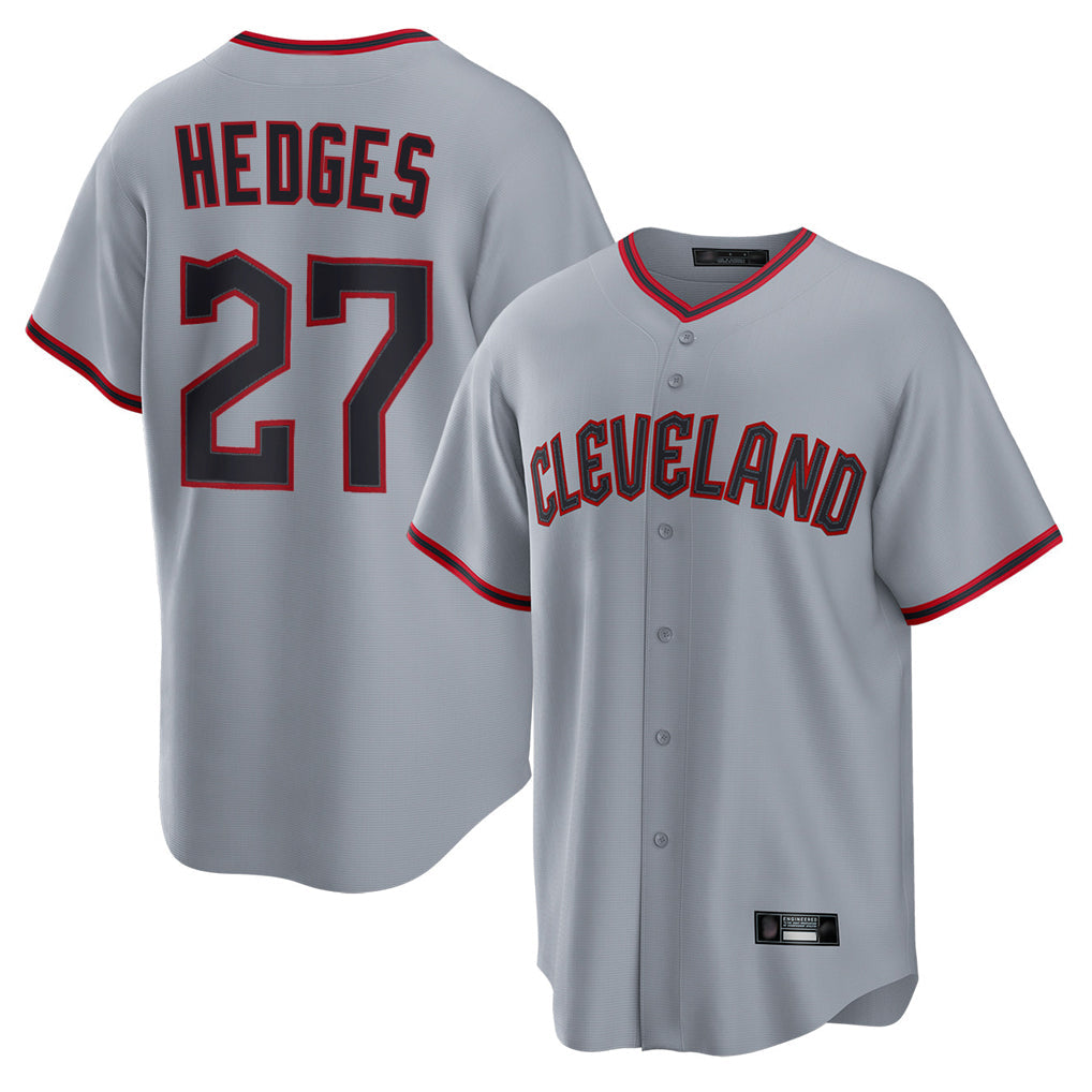Kooe C.Guardians #27 Austin Hedges Player Gray Home Game Stitched Jerseys
