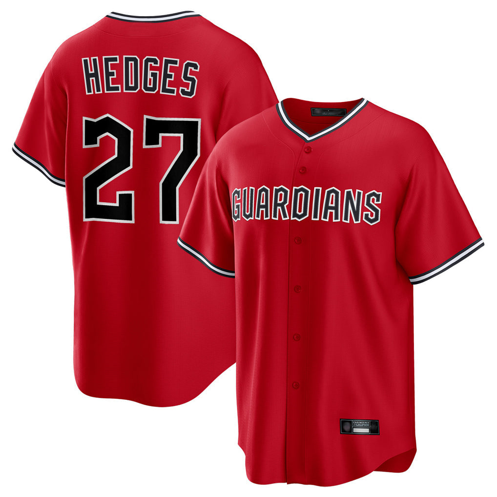 Kooe C.Guardians #27 Austin Hedges Player Red Home Game Stitched Jerseys