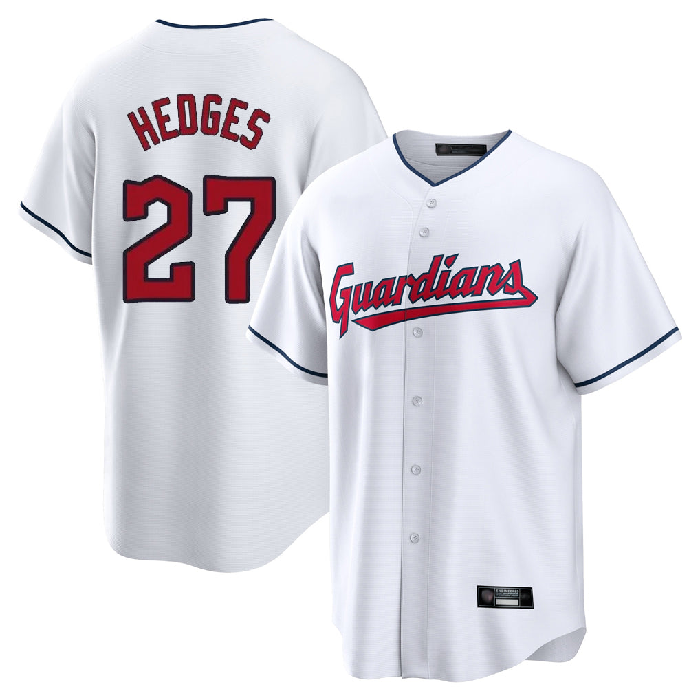 Kooe C.Guardians #27 Austin Hedges Player White Home Game Stitched Jerseys