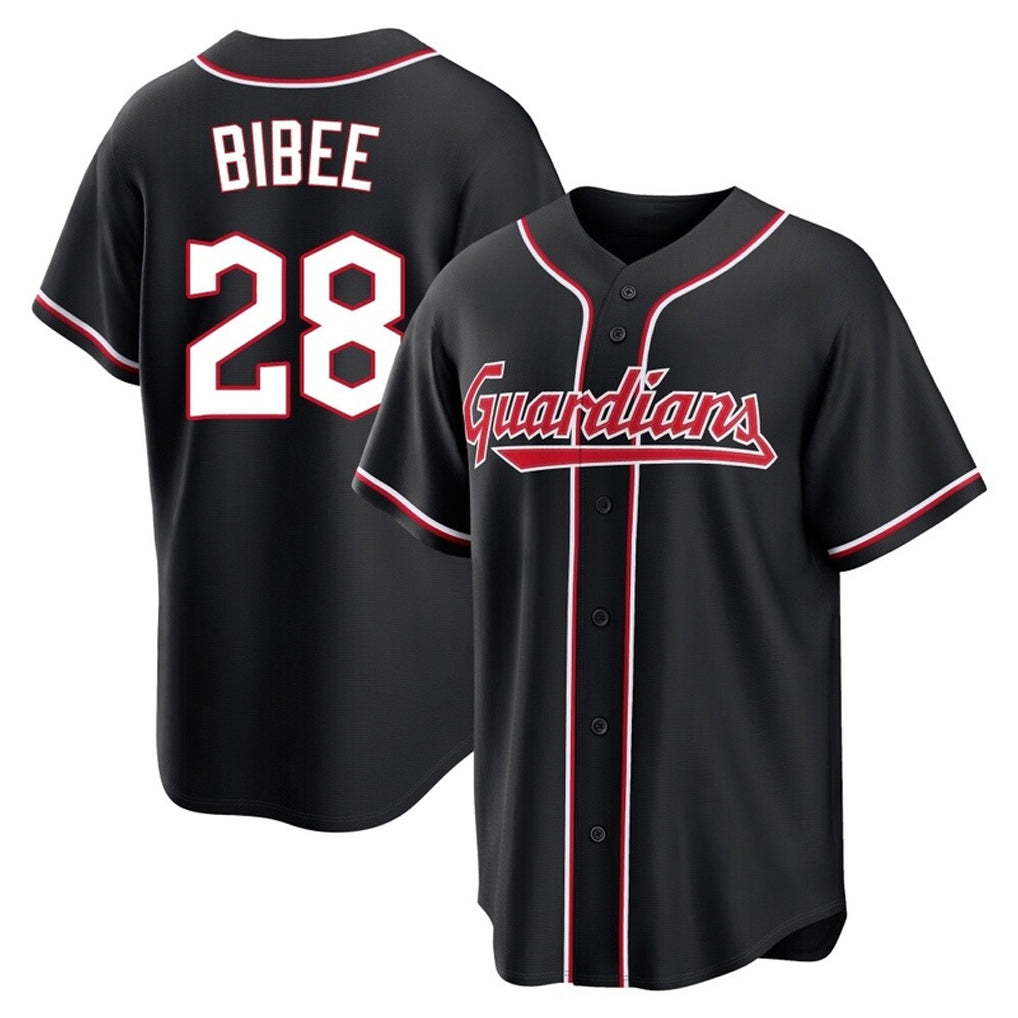 Kooe C.Guardians #28 Tanner Bibee Player Black Fashion Out Home Game Stitched Jerseys
