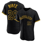 Kooe C.Guardians #28 Tanner Bibee Player Black Snake Skin City Limited Elite Home Stitched Jerseys