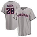 Kooe C.Guardians #28 Tanner Bibee Player Gray Game Home Stitched Jerseys