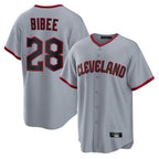 Kooe C.Guardians #28 Tanner Bibee Player Gray Home Game Stitched Jerseys