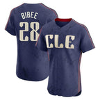 Kooe C.Guardians #28 Tanner Bibee Player Navy City Connect Limited Elite Home Stitched Jerseys