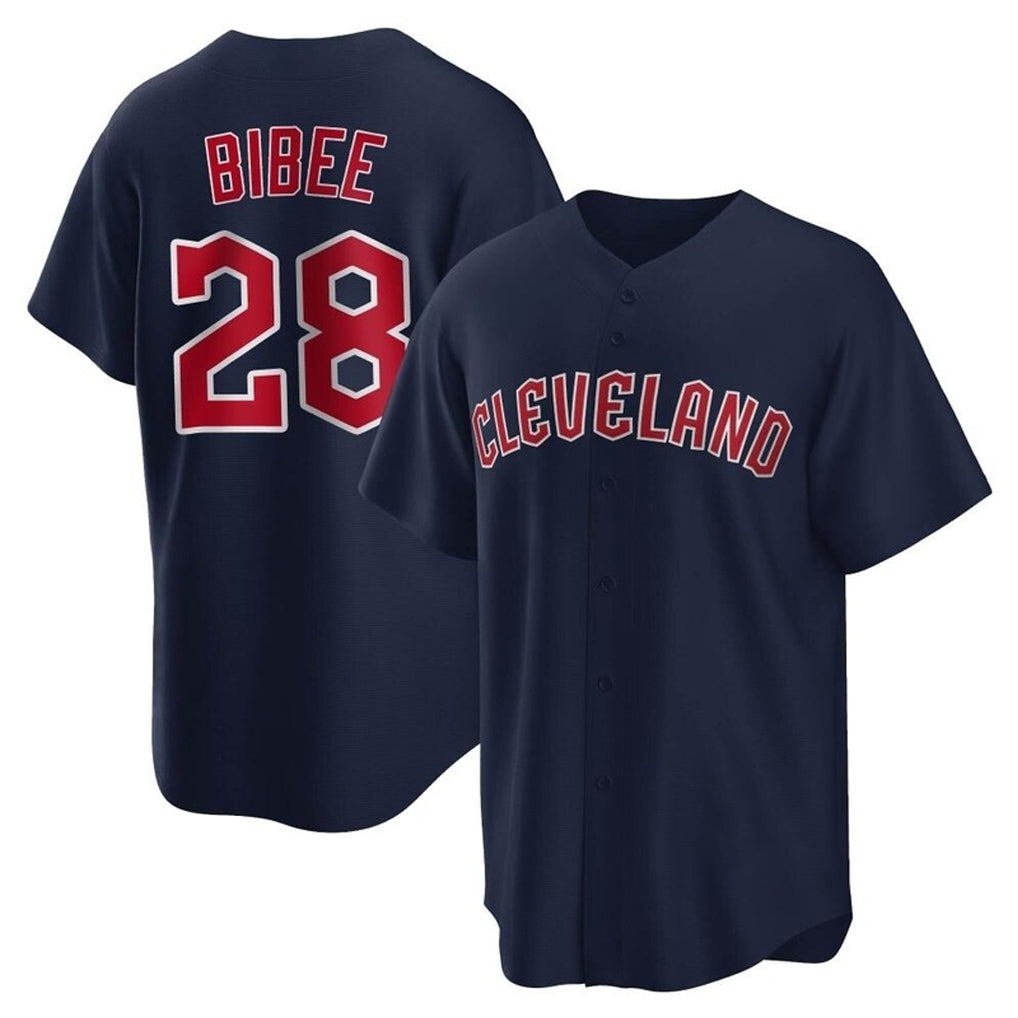 Kooe C.Guardians #28 Tanner Bibee Player Navy Game Home Stitched Jerseys