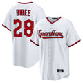 Kooe C.Guardians #28 Tanner Bibee Player White Game Home Stitched Jerseys