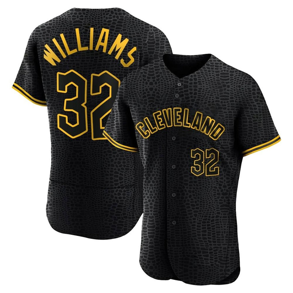 Kooe C.Guardians #32 Gavin Williams Player Black Snake Skin City Limited Elite Home Stitched Jerseys