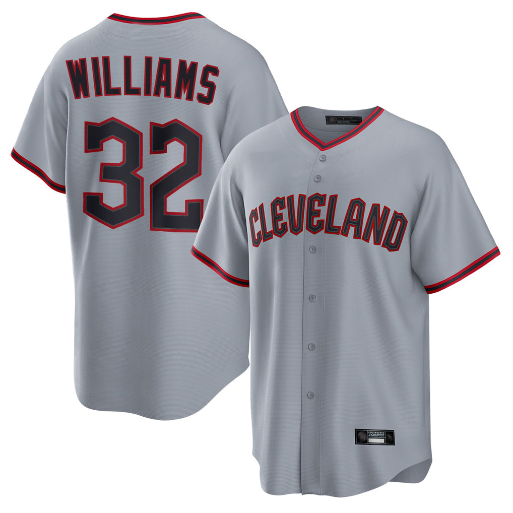 Kooe C.Guardians #32 Gavin Williams Player Gray Home Game Stitched Jerseys