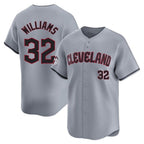 Kooe C.Guardians #32 Gavin Williams Player Gray Road Limited Home Game Stitched Jerseys