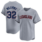 Kooe C.Guardians #32 Gavin Williams Player Gray Road Limited Home Stitched Jerseys