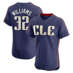 Kooe C.Guardians #32 Gavin Williams Player Navy City Connect Limited Elite Home Stitched Jerseys