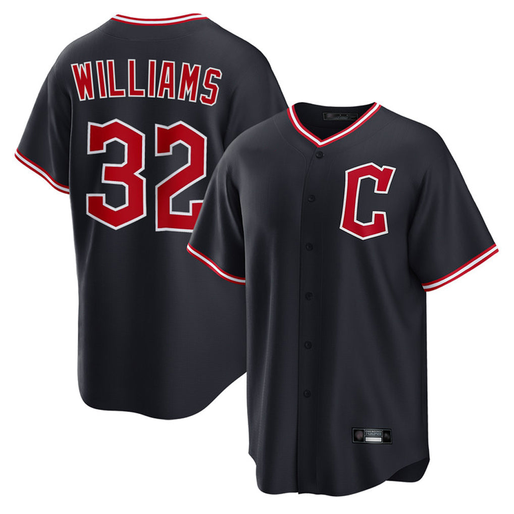 Kooe C.Guardians #32 Gavin Williams Player Navy Home Game Stitched Jerseys