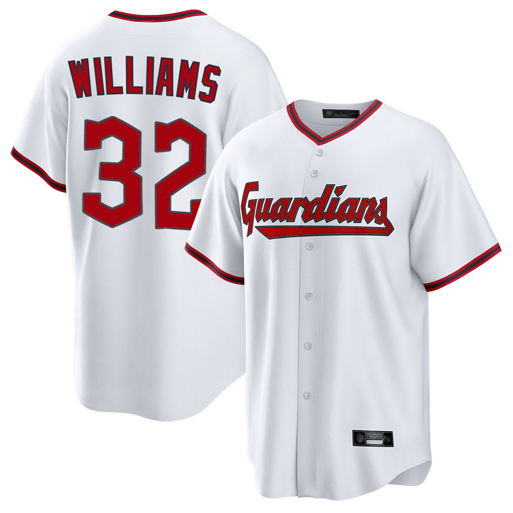 Kooe C.Guardians #32 Gavin Williams Player White Game Home Stitched Jerseys