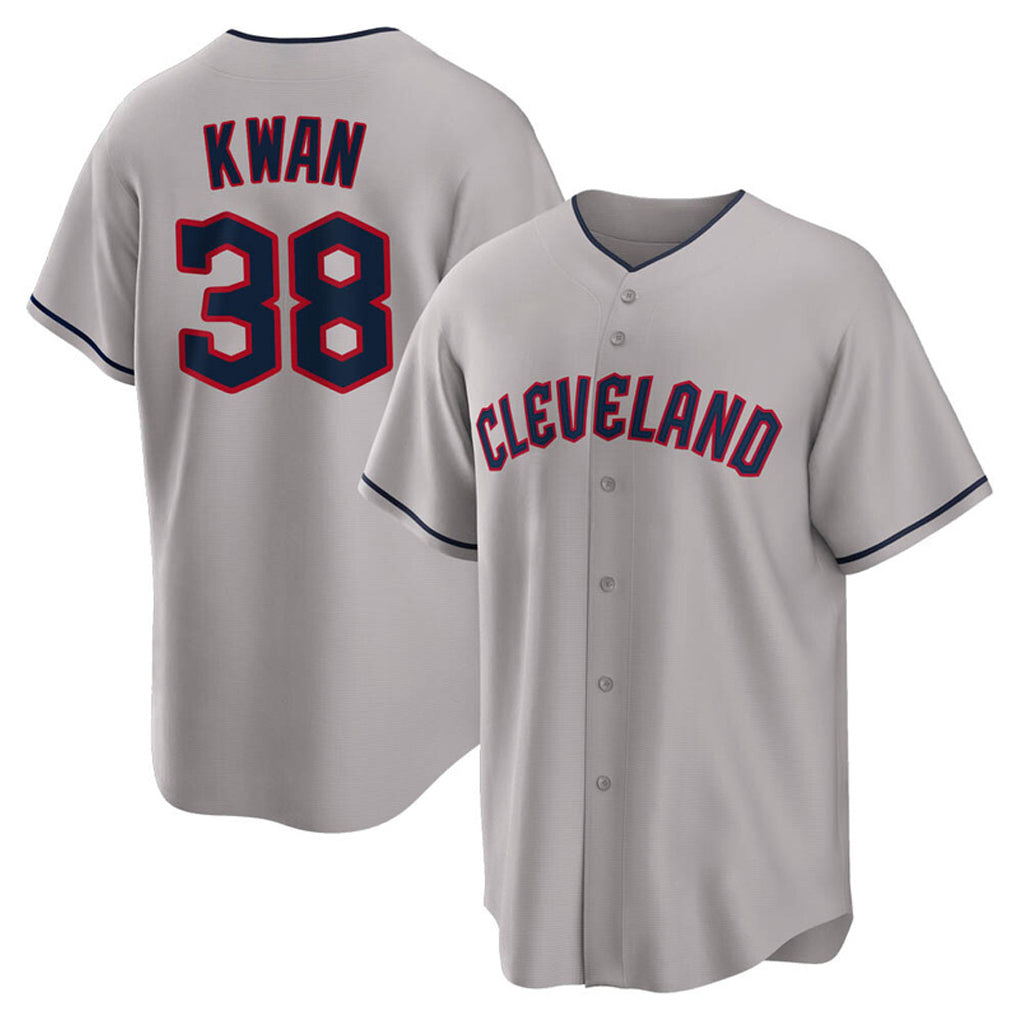 Kooe C.Guardians #38 Steven Kwan Player Gray Game Home Stitched Jerseys