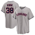 Kooe C.Guardians #38 Steven Kwan Player Gray Game Home Stitched Jerseys