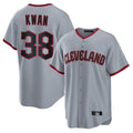 Kooe C.Guardians #38 Steven Kwan Player Gray Home Game Stitched Jerseys