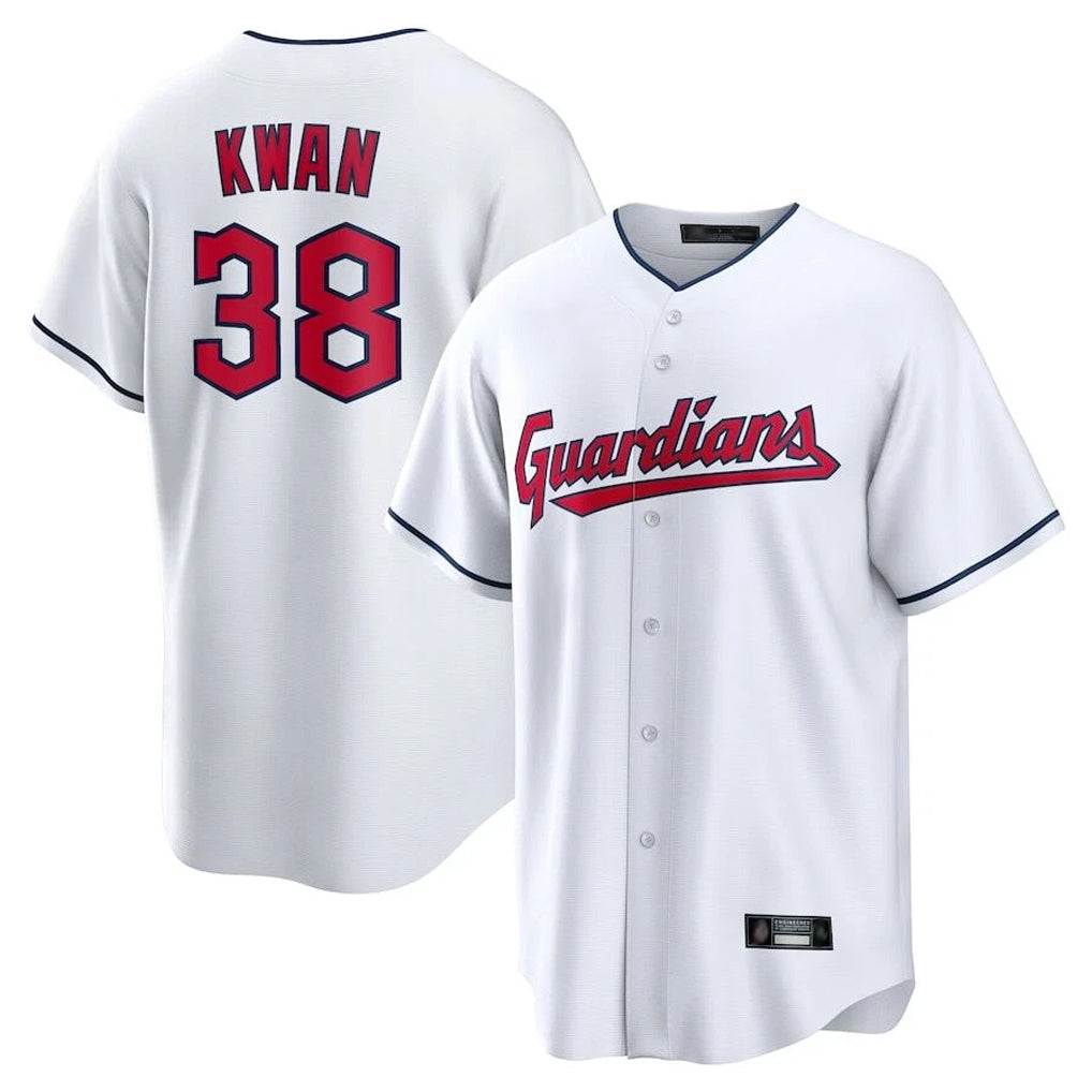 Kooe C.Guardians #38 Steven Kwan Player White Home Game Stitched Jerseys