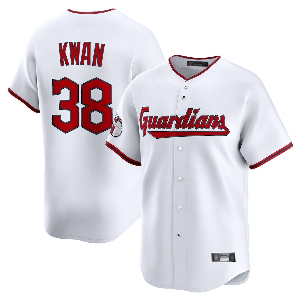Kooe C.Guardians #38 Steven Kwan Player White Limited Home Game Stitched Jerseys
