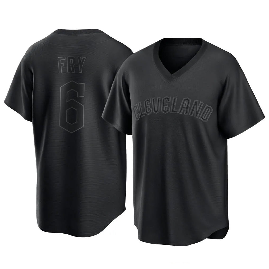 Kooe C.Guardians #6 David Fry Player Black T-shirt Home Game Stitched Jerseys