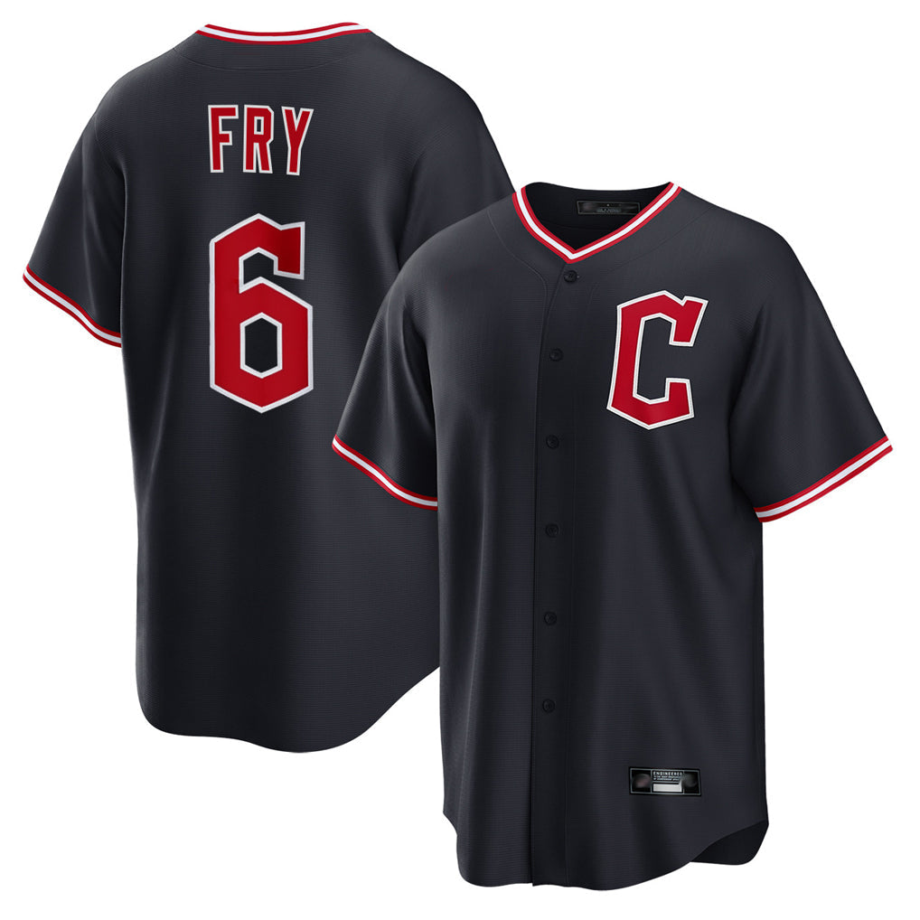 Kooe C.Guardians #6 David Fry Player Navy Home Game Stitched Jerseys