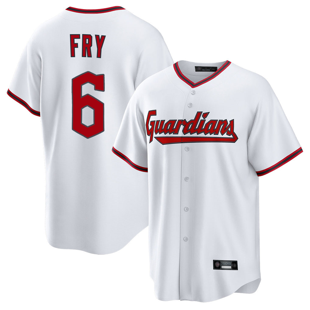 Kooe C.Guardians #6 David Fry Player White Game Home Stitched Jerseys