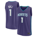 Kooe C.Hornets #1 LaMelo Ball  Purple Fast Break Replica Player Jerseys - Statement Edition