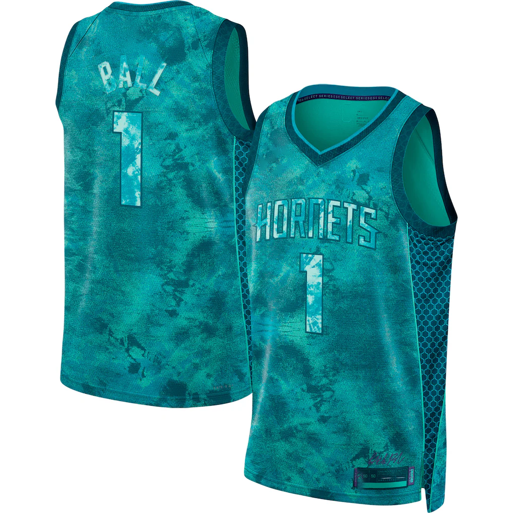 Kooe C.Hornets #1 LaMelo Ball  Teal Select Series Swingman Jerseys