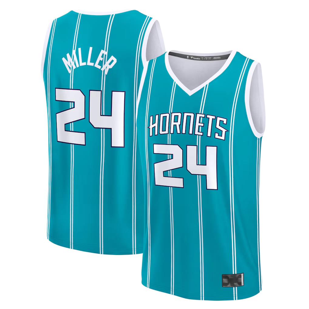 Kooe C.Hornets #24 Brandon Miller  Teal Fast Break Replica Jerseys - Icon Edition