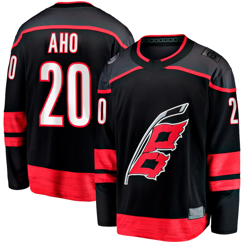 Kooe C.Hurricanes #20 Sebastian Aho Black Home Breakaway Stitched Jerseys