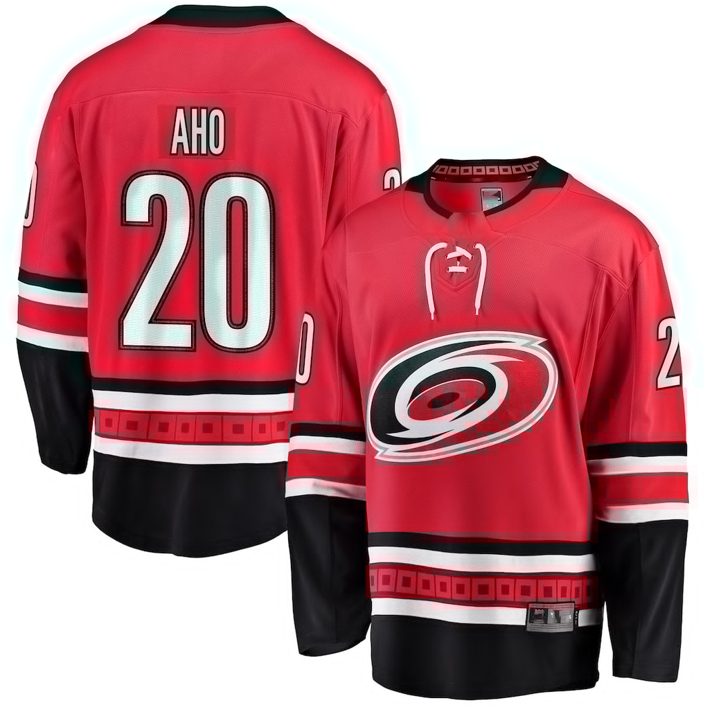 Kooe C.Hurricanes #20 Sebastian Aho Red Alternate Breakaway Player Stitched Jerseys