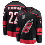 Kooe C.Hurricanes #22 Logan Stankoven Black 2026 Stanley Cup Final Home Breakaway Stitched Jerseys