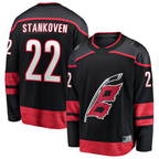 Kooe C.Hurricanes #22 Logan Stankoven Black Home Breakaway Stitched Jerseys