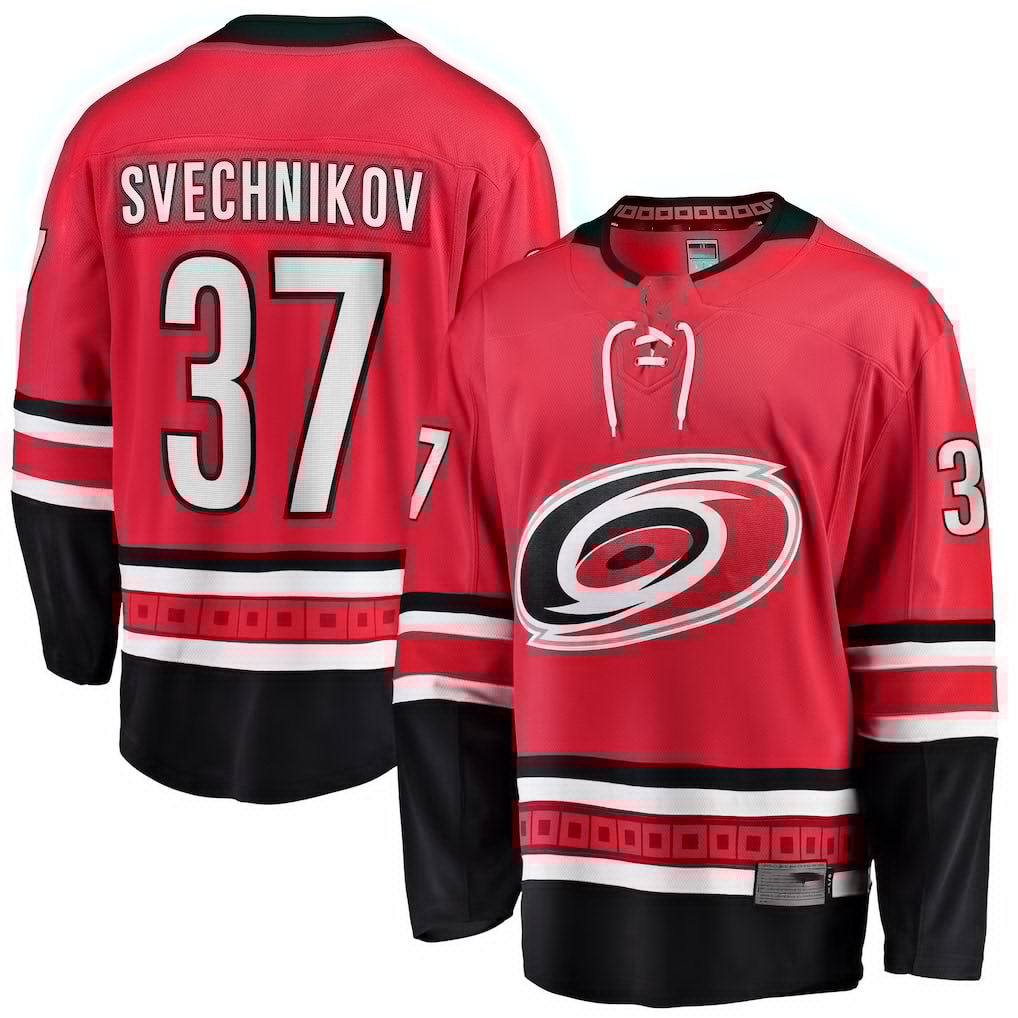 Kooe C.Hurricanes #37 Andrei Svechnikov Red Alternate Breakaway Player Stitched Jerseys