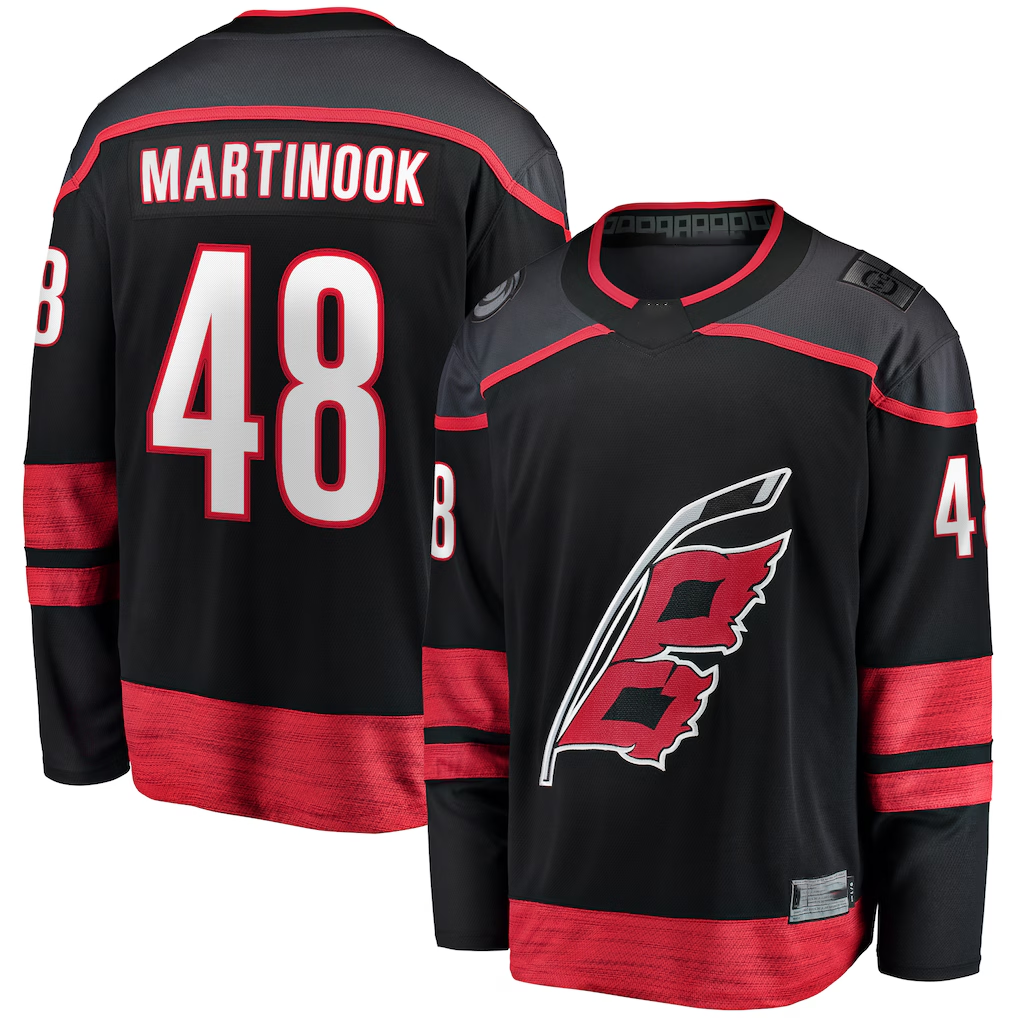 Kooe C.Hurricanes #48 Jordan Martinook Black Home Breakaway Stitched Jerseys