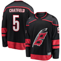 Kooe C.Hurricanes #5 Jalen Chatfield Black Home Premier Breakaway Player Stitched Jerseys