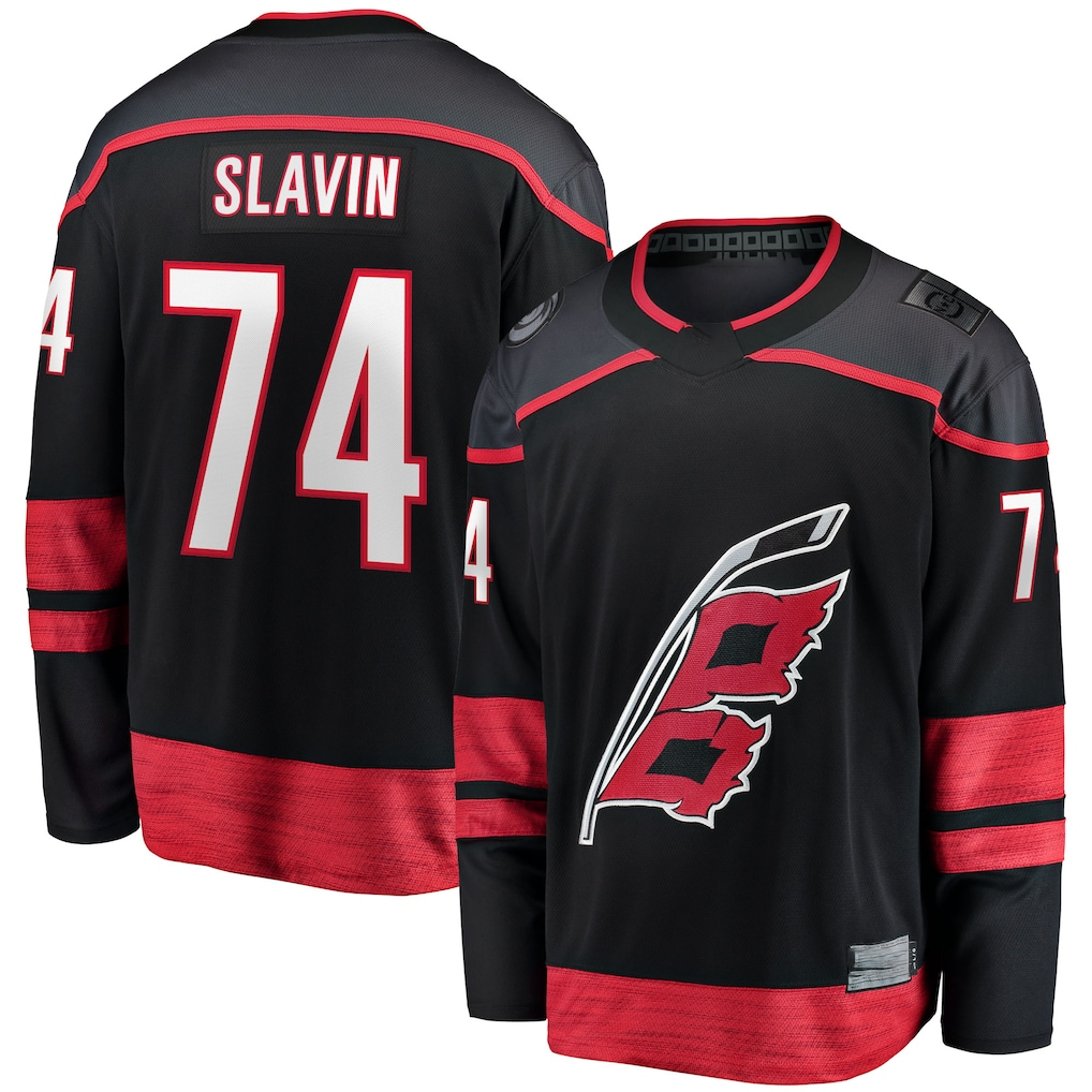 Kooe C.Hurricanes #74 Jaccob Slavin Black Home Breakaway Player Stitched Jerseys