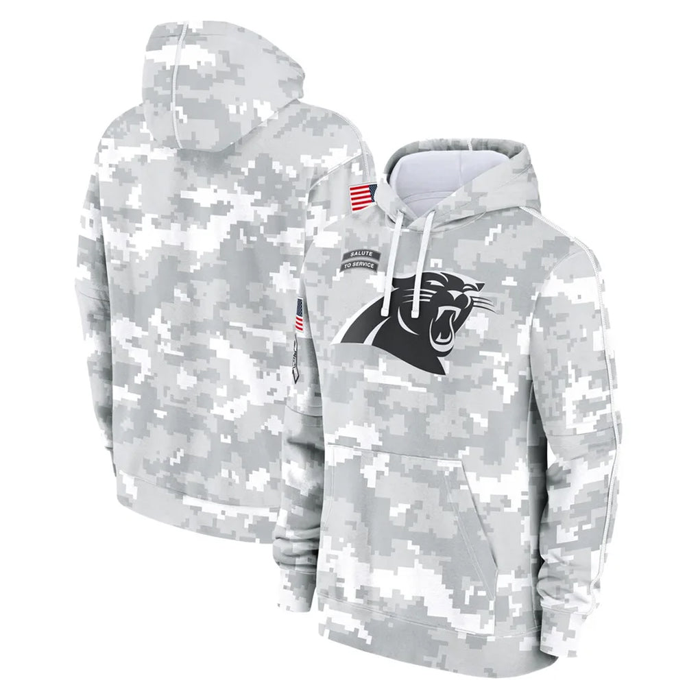 Kooe C.Panthers Arctic Camo Salute to Service Pullover Hoodies Limited Game Blank Player Stitched Jerseys