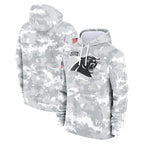 Kooe C.Panthers Arctic Camo Salute to Service Pullover Hoodies Limited Game Blank Player Stitched Jerseys