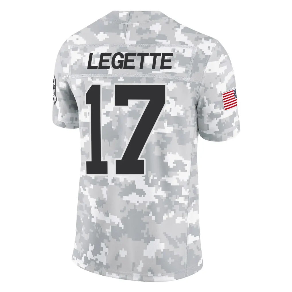 Kooe C.Panthers #17 Xavier Legette Player Arctic Camo Salute to Service Limited Game Stitched Jerseys