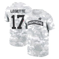 Kooe C.Panthers #17 Xavier Legette Player Arctic Camo Salute to Service T-Shirt Hoodies Stitched Jerseys