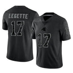 Kooe C.Panthers #17 Xavier Legette Player Black Limited Reflective Game Stitched Jerseys
