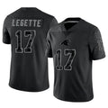 Kooe C.Panthers #17 Xavier Legette Player Black REFLECTIVE Limited Stitched Jerseys