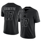 Kooe C.Panthers #17 Xavier Legette Player Black REFLECTIVE Limited Stitched Jerseys